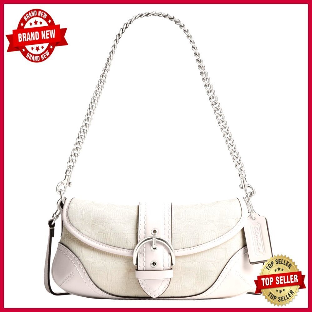 Signature Jacquard Shoulder Bag with Detachable Straps, Compact Flap Design